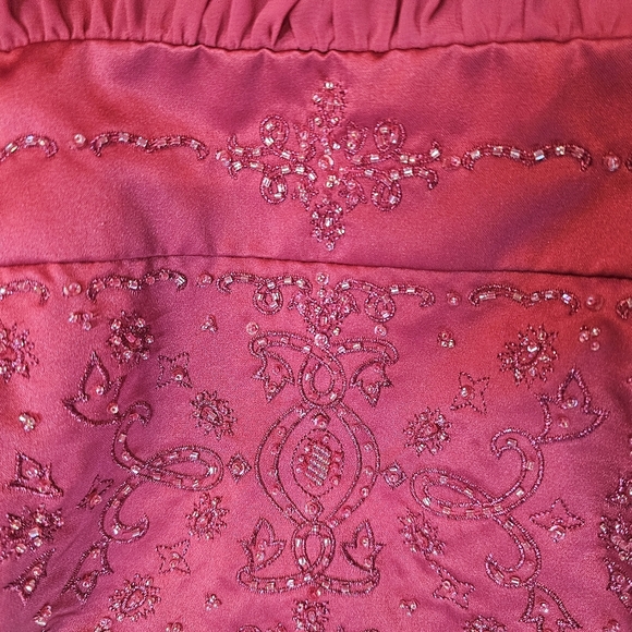 David’s Bridal Strapless Beaded Formal Dress Size 14 Magenta F13128 Bubble Hem - Picture 9 of 9